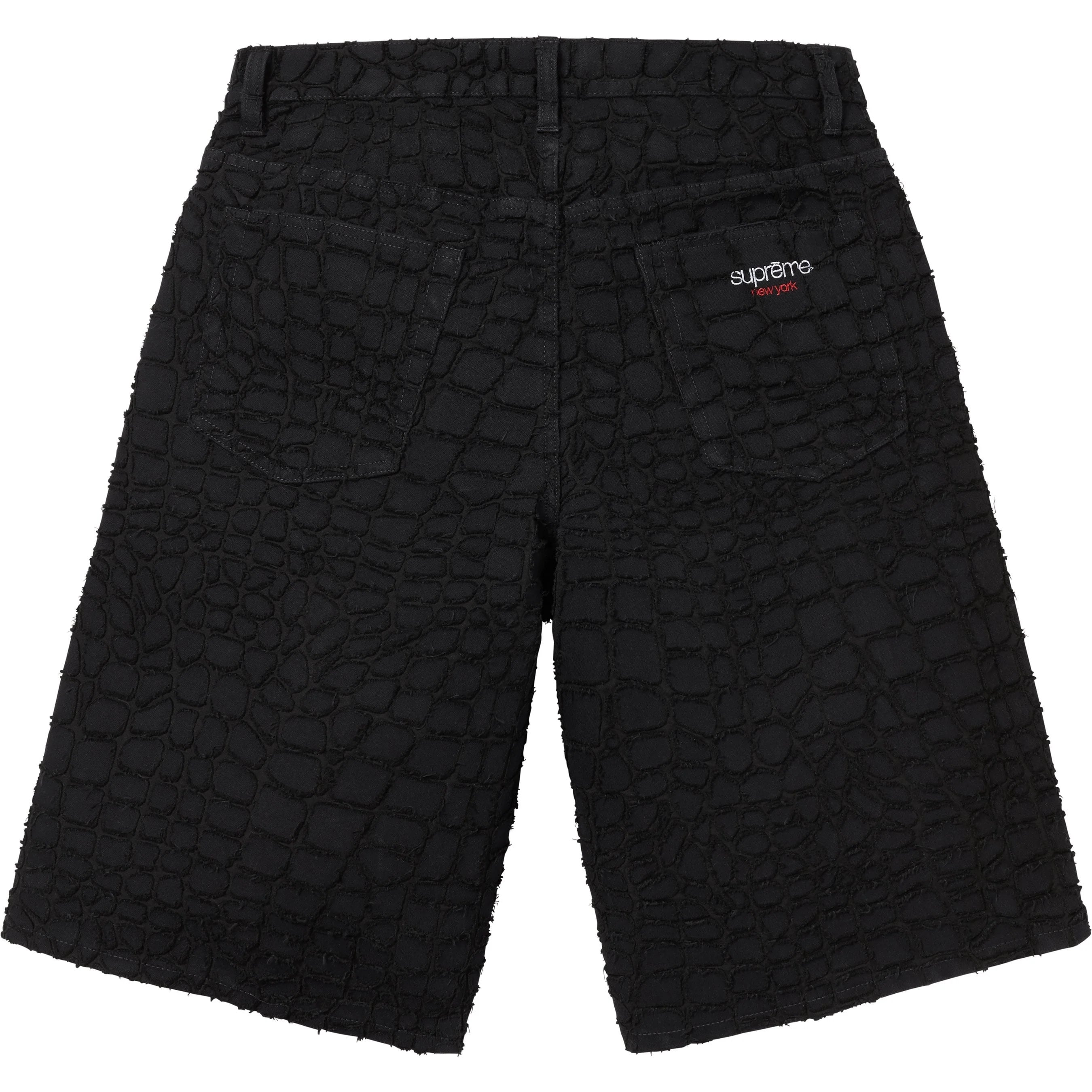 Frayed Croc Baggy Denim Short view 2